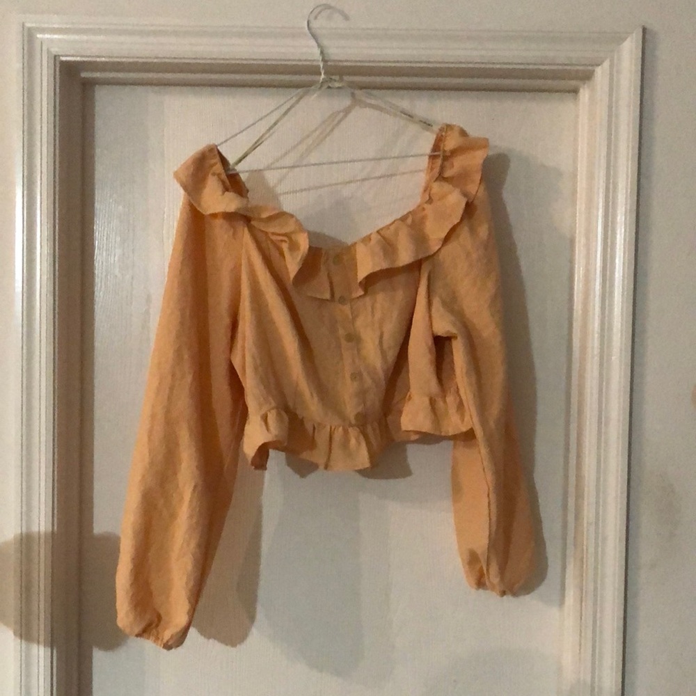 Women's Ruffled Orange Top